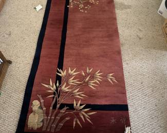 Chinese Wool Rug with Cleaning tag