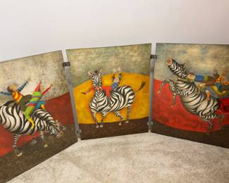 Graciela Rodo Boulanger Triptych 3 Color Lithographs mounted in Acrylic and hinged together