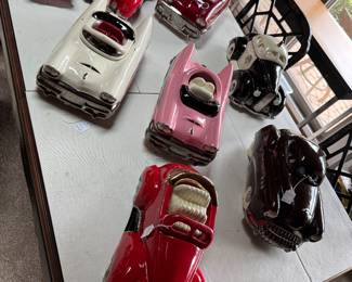 7 Glenn Appleman Cookie Jars - Signed Ceramic Vintage Car - Plus Small Cars not shown