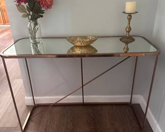Mirror topped entry table