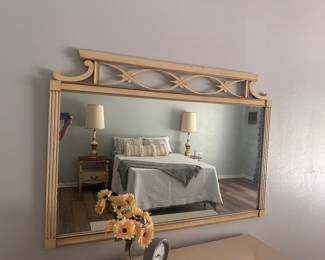 Large mirror ivory with gold inlay