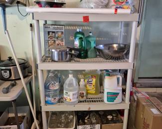 Canning jars, pressure cooker, vinegar, water, Cascade, dish soap