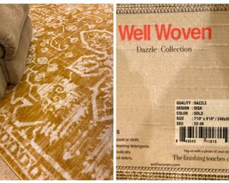 Well Woven- Dazzle Collection -  Gold Area Rug - 7'10" x 9'10"
