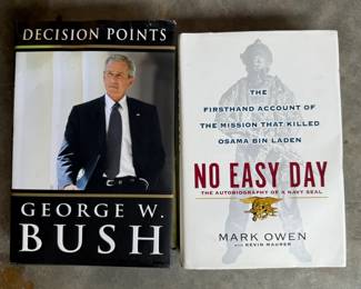 Hardback Books - Decision Points by George W. Bush and No Easy Day by Mark Owen