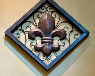 Metal and Wood Wall Art - Fleur-de-lis