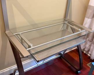 Metal and Glass Computer Desk