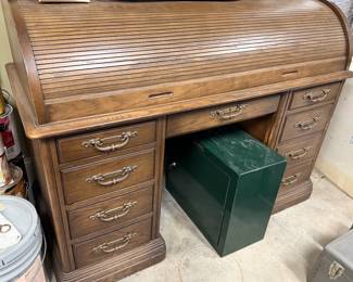 Wood Roll Top Desk