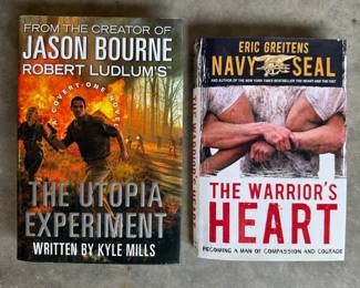 Hardback Books - The Utopia Experiment by Kyle Mills and The Warrior's Heart by Eric Greitens