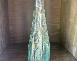 Antique Cathedral Glass Bottle