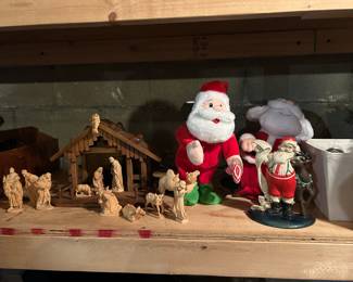 Nativity Set and Christmas Decorations