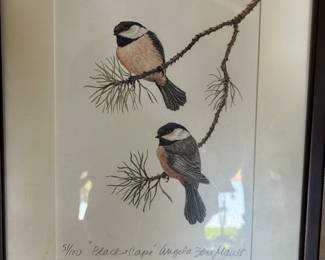 Black Caps Lithograph By Angela Zoni Mault