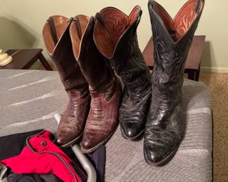 Snakeskin and Ostrich Custom Boots