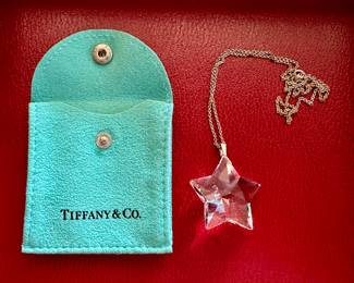 Tiffany and Co. crystal star on sterling silver chain