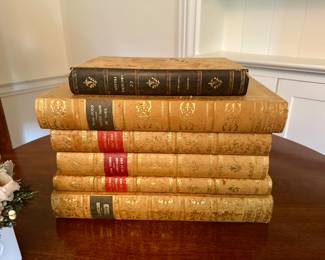 French Leather Book Stack Tantalus