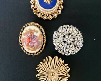 Brooches, including Trifari and Monet