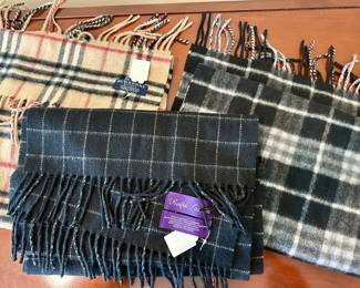 Burberry and Ralph Lauren scarves