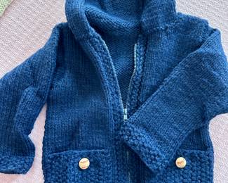 Hand knit childs sweater 