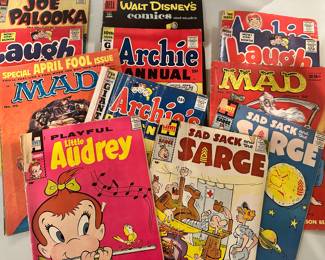 Vintage Comic Books.  Sarge, Mad, Archie