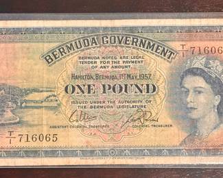 1957 Bermuda One Pound Note