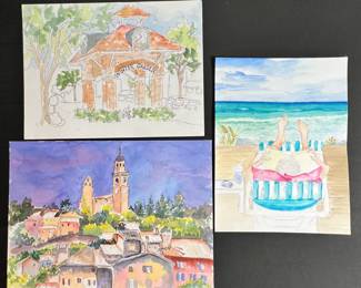 Original artwork by Nancy Larkin. Nancy was a long-time member of the Artist League of Orange County, and president of the Central Florida Watercolor Society. Nancy took first place in their juried Tri-State competition in 2008. Nancy's works can be seen in local galleries and in North Carolina.