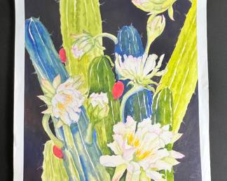 Original artwork by Nancy Larkin. Nancy was a long-time member of the Artist League of Orange County, and president of the Central Florida Watercolor Society. Nancy took first place in their juried Tri-State competition in 2008. Nancy's works can be seen in local galleries and in North Carolina.