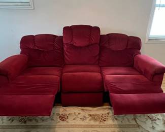 Power reclining couch. L- 92in, W 41in, H 36 in. Available for presale. Text 407-448-3093.
