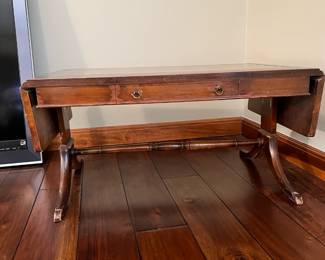 Expandable table. L-34 and 48, W-21, H-17. Available for presale. Text Sara at (407) 448-3093.