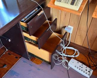 Office desk with three drawers. L-66, W-30, H-30. Available for presale. Text Sara at (407) 448-3093.