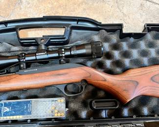 Marlin Model 60 micro-groove 22 cal & case & ammunition.