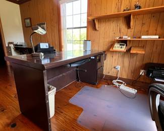 Office desk with three drawers. L-66, W-30, H-30. Available for presale. Text Sara at (407) 448-3093.