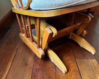 Rocking chair. L-23, W-30, H-41. Available for presale. Text Sara at (407) 448-3093.