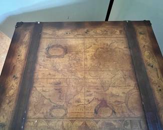 Matching coffee and side table. Coffee table: L-36, W-36, H-19 ; side table: L-29, W-22, H-23. Available for presale. Text Sara at (407) 448-3093.