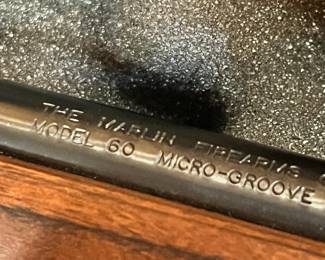 Marlin Model 60 micro-groove 22 cal & case & ammunition.
