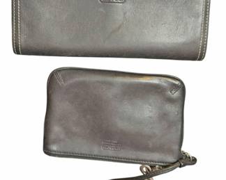 Coach Black Leather Wallet and Wristlet