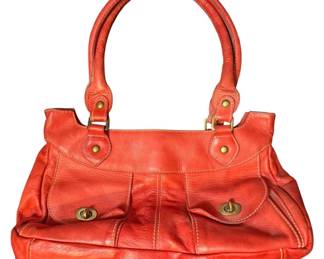 Sundance Orange Leather Slouchy Handbag