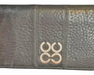 Coach Peyton Accordion Black Leather Wallet