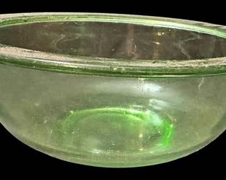 Hazel Atlas 7 Vaseline Glass Bowl