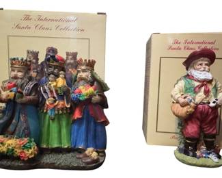 2 International Santa Claus Figurines