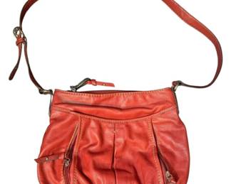 Tiganella Orange Turn Lock Crossbody Bag