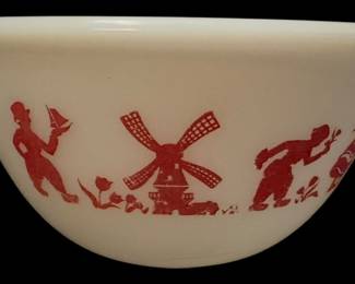 Hazel Atlas Milk Glass Dutch Village Bowl