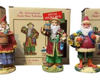 4 International Santa Claus Figurines