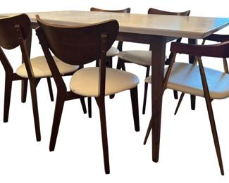 Mid Century Dining Table and 5 Chairs