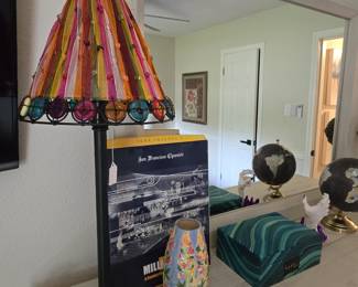 Colorful lamp and vase with lots more to see!