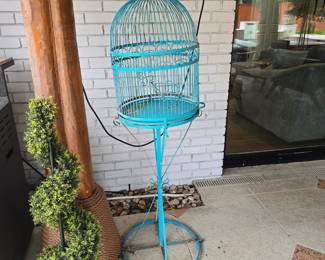 bird cage on stand