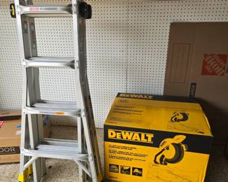 DeWalt Table saw in box (used once), aluminum ladder