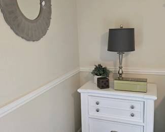 Bedroom #2 - nightstand (2 of 2), wall mirror decor