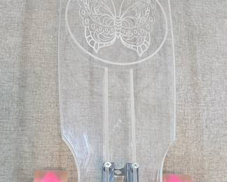 Ghost 31" acrylic skateboard with pink LED light-up wheels