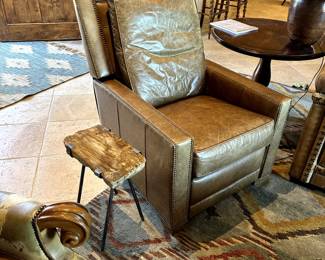 Hancock and moore recliner petrified wood end table