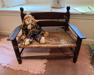 Small bench w rush seat