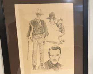 John Wayne print, signed Banoe '75